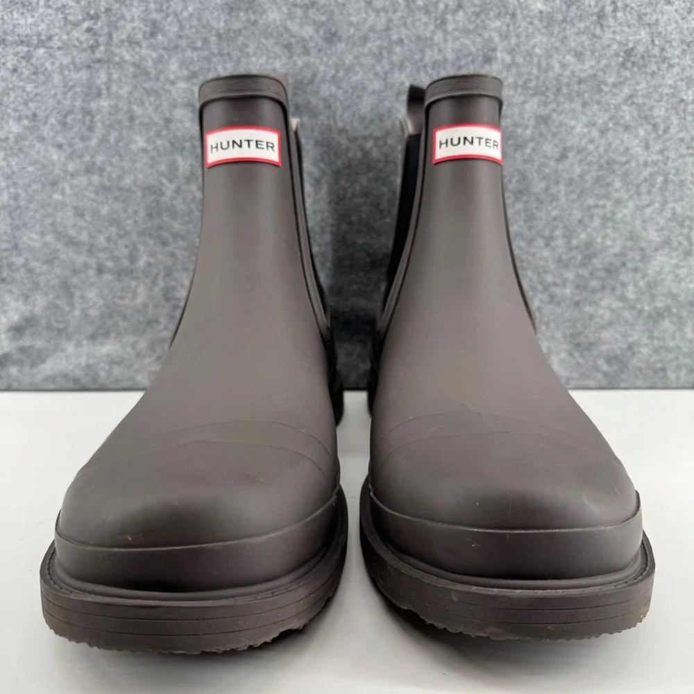 Hunter Original Chelsea Boots Mens 13 Brown Waterproof Rubber Rain MFS9016RMA